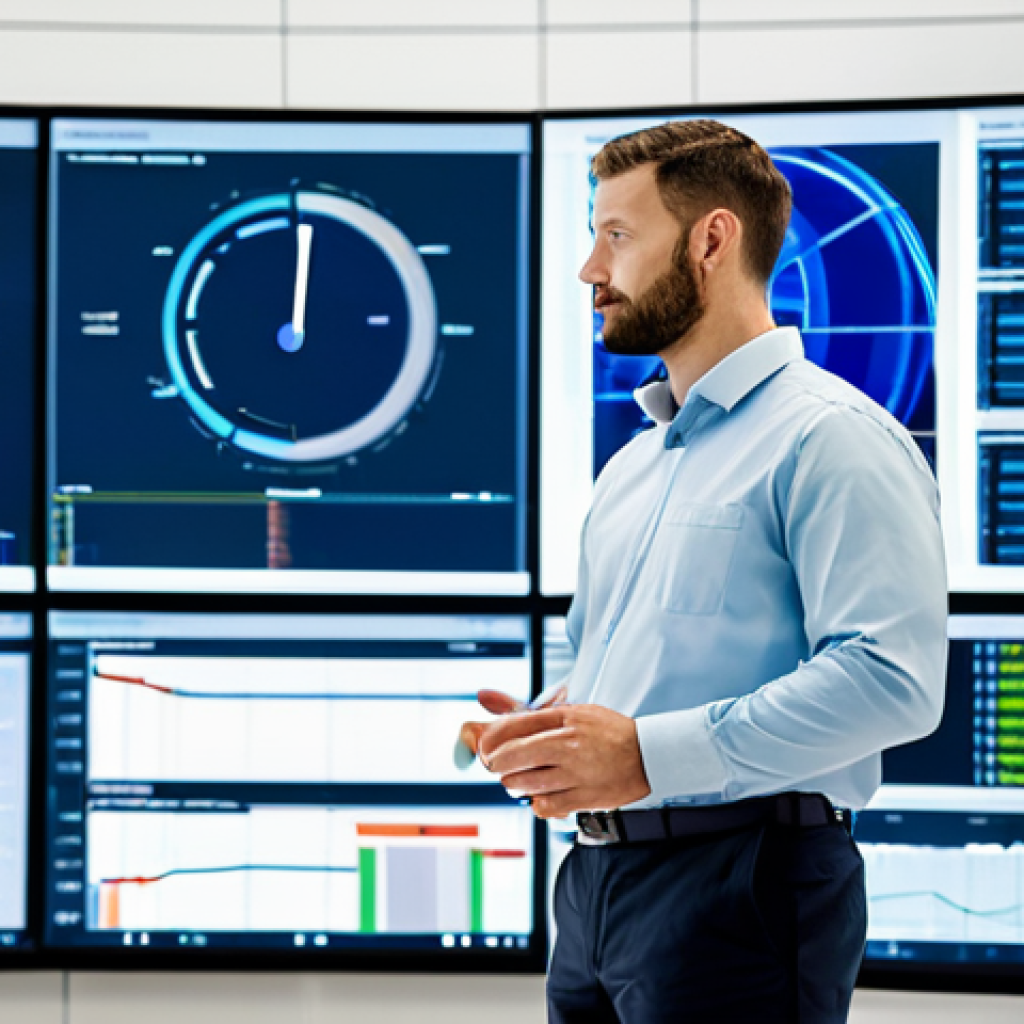 A professional male data scientist in a modest business shirt and trousers, standing confidently in a modern, brightly lit logistics operations center. Large interactive digital screens display complex global supply chain data visualizations, real-time analytics, and AI algorithms. The background includes blurred figures of other professionals collaborating, reflecting a dynamic and innovative atmosphere. Professional photography, ultra detailed, sharp focus, perfect anatomy, correct proportions, natural pose, well-formed hands, proper finger count, natural body proportions, high quality, safe for work, appropriate content, fully clothed, professional dress.