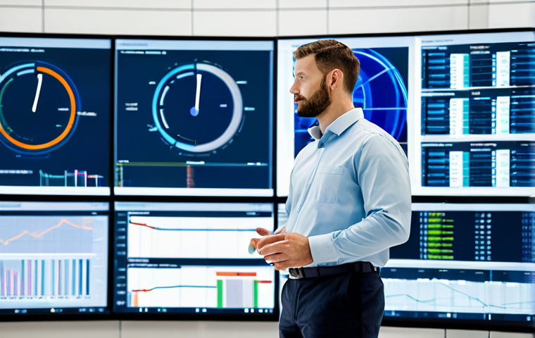 A professional male data scientist in a modest business shirt and trousers, standing confidently in a modern, brightly lit logistics operations center. Large interactive digital screens display complex global supply chain data visualizations, real-time analytics, and AI algorithms. The background includes blurred figures of other professionals collaborating, reflecting a dynamic and innovative atmosphere. Professional photography, ultra detailed, sharp focus, perfect anatomy, correct proportions, natural pose, well-formed hands, proper finger count, natural body proportions, high quality, safe for work, appropriate content, fully clothed, professional dress.
