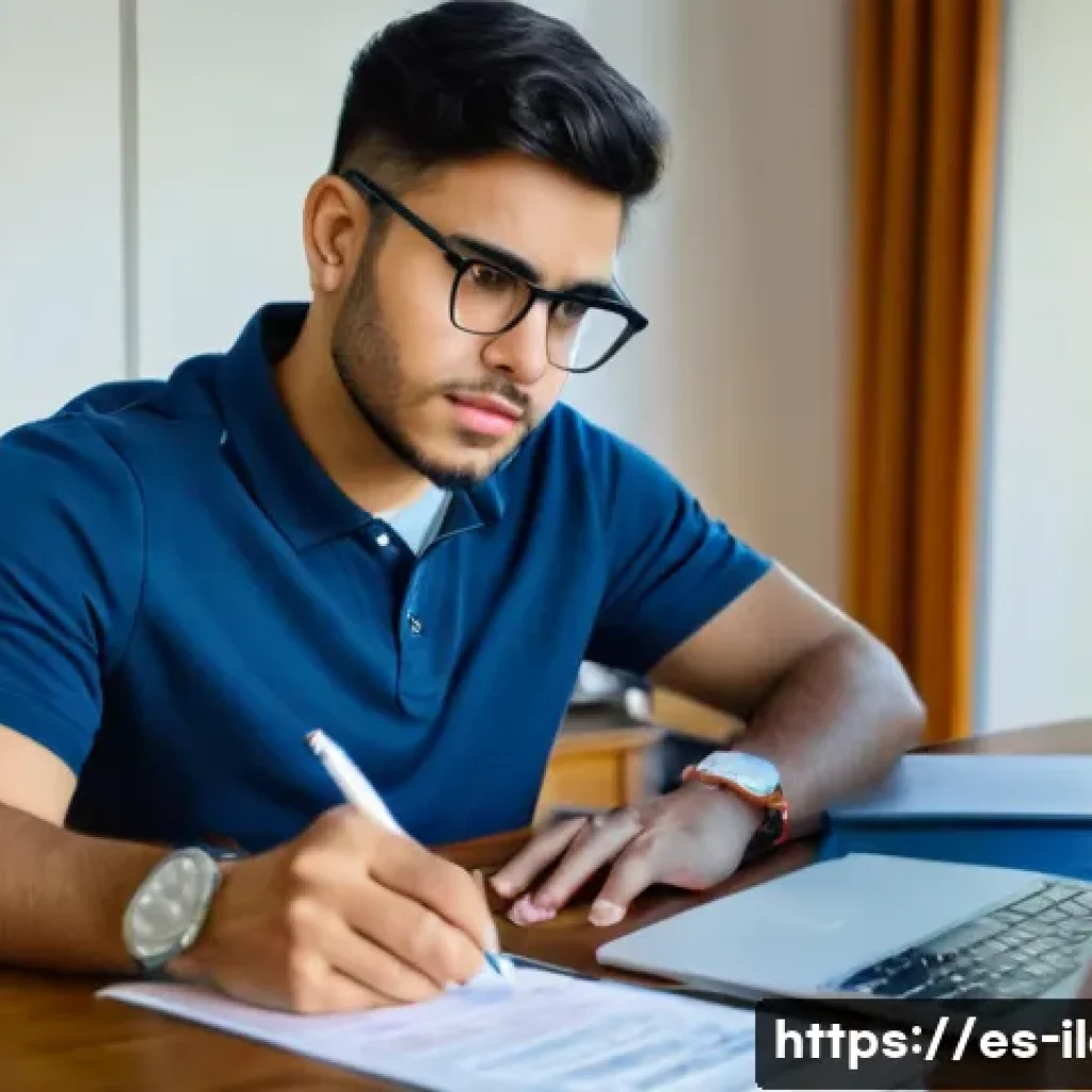 국제물류사 시험에서 효율적인 시간 배분법 - A focused young adult Hispanic man sitting at a desk in a quiet room, surrounded by international lo...