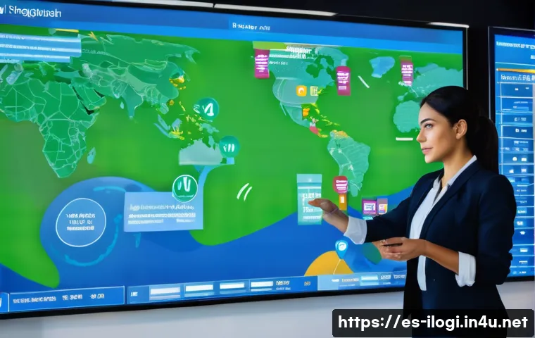 국제물류사 경력 쌓기 위한 팁 - A professional Hispanic woman in business casual attire, confidently presenting global logistics dat...