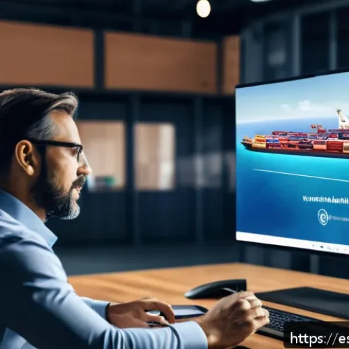 Home 30 국제물류사와 공공기관 취업 준비 차이점 - A professional international logistics manager in a modern office, speaking confidently on a video c...