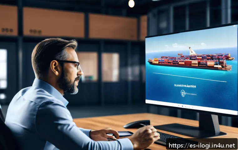 국제물류사와 공공기관 취업 준비 차이점 - A professional international logistics manager in a modern office, speaking confidently on a video c...